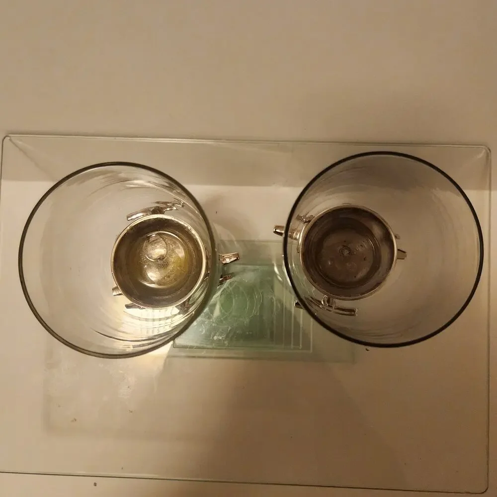Godinger Stemless Set of 2 Airplane Bar Glasses Nickel plated